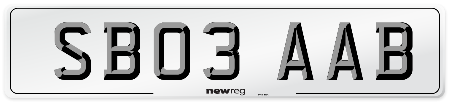 SB03 AAB Number Plate from New Reg